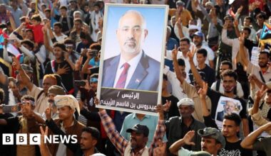 Yemen separatist leader accused of treason as Saudis strike forces