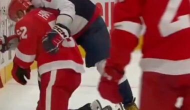 Alex Ovechkin rushes to help after Travis Hamonic suffers skate blade cut