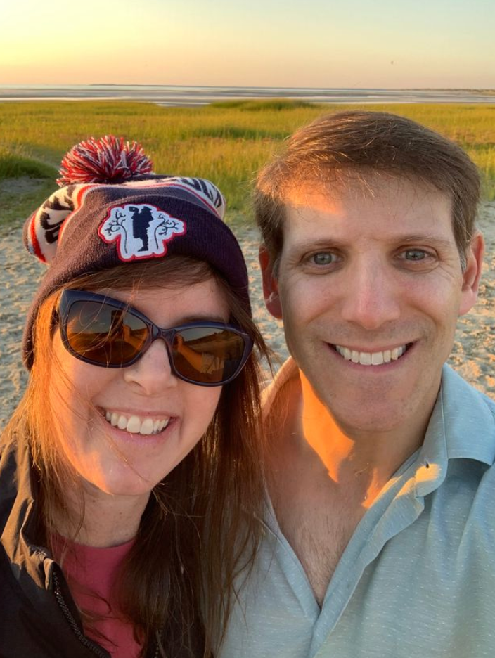 The author, right, and Lori, left, taking in the sunset at First Encounter Beach, Eastham, Massachusetts.
