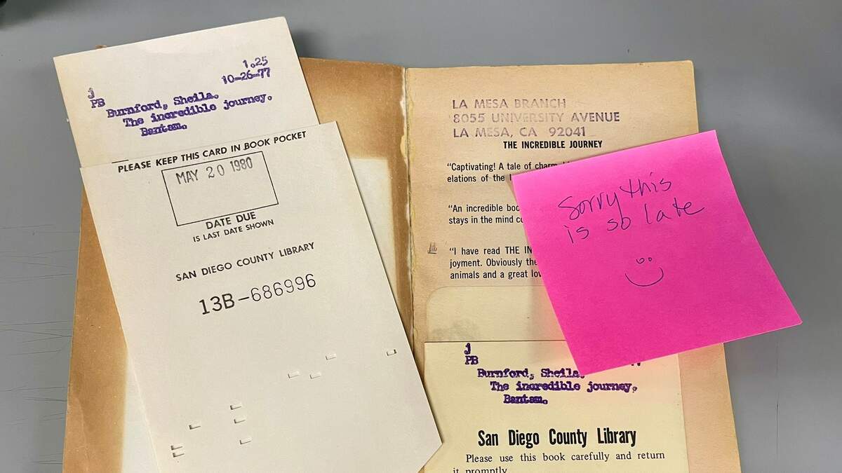 La Mesa Library Book Returned 46 Years Late