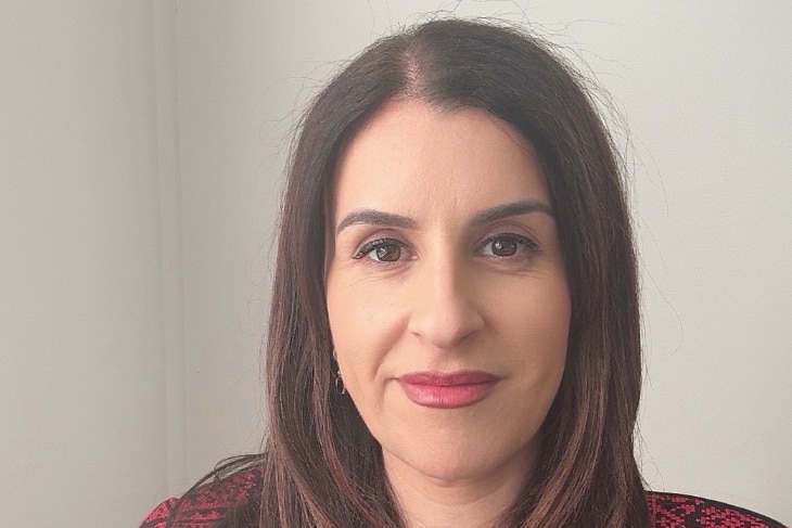 A close-up photo of a woman's face