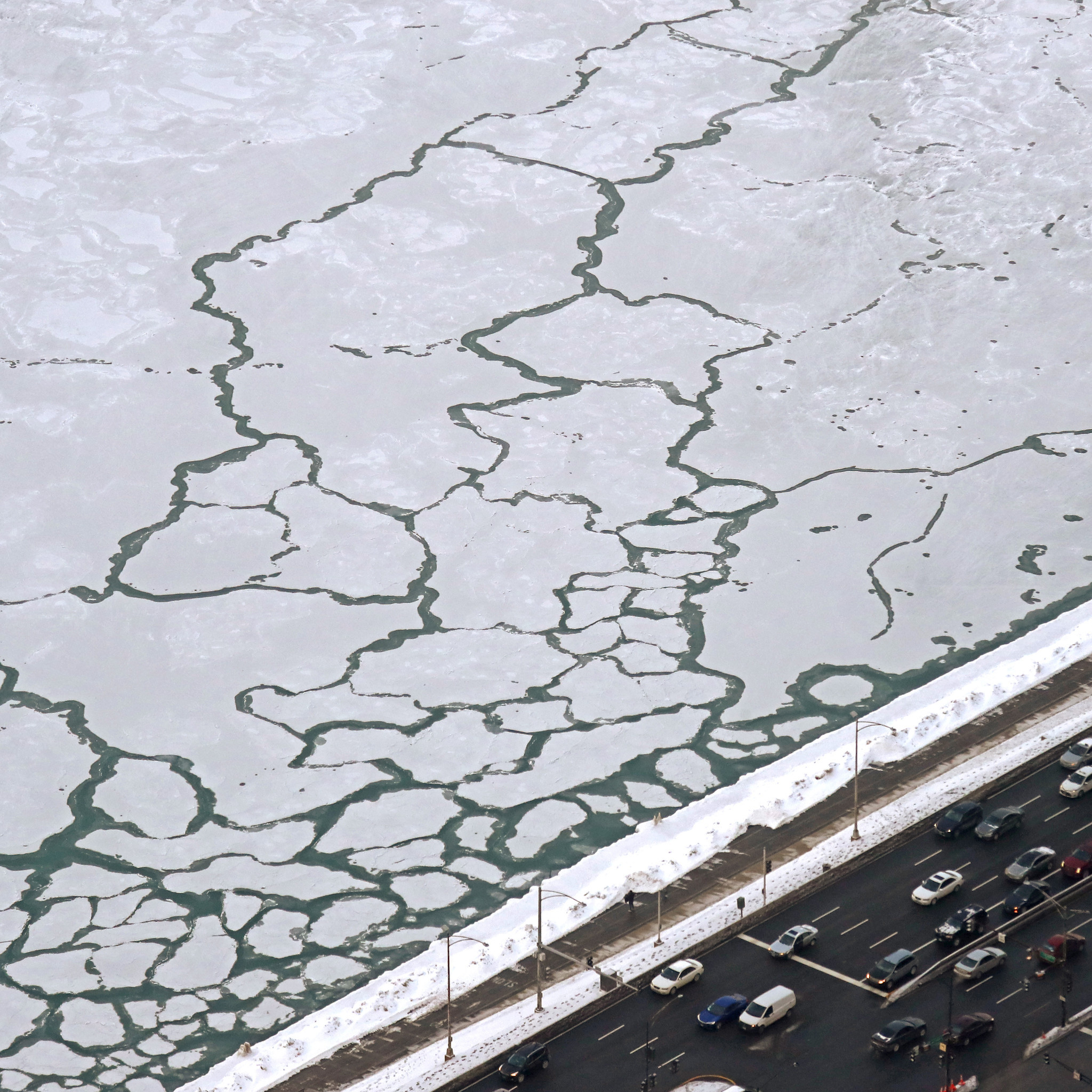 Ice forms on Lake Michigan along Lake Shore Drive Jan....