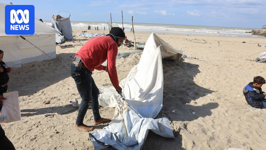 Gazans beg for shelter as winter storms batter millions and Israel limits aid