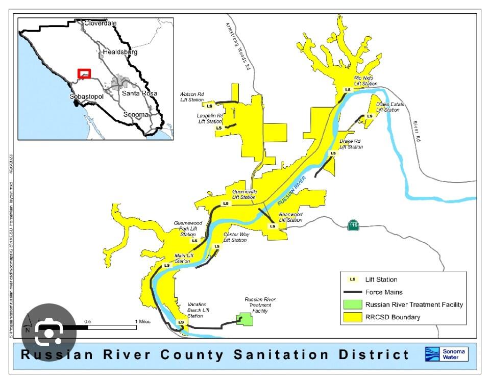 This map shows the Russian River County Sanitation District service...