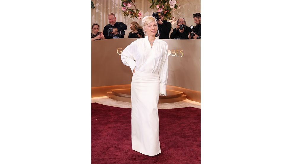 BEVERLY HILLS, CALIFORNIA - JANUARY 11: (FOR EDITORIAL USE ONLY) Pamela Anderson attends the 83rd Annual Golden Globe Awards at The Beverly Hilton on January 11, 2026 in Beverly Hills, California. (Photo by Monica Schipper/Getty Images)