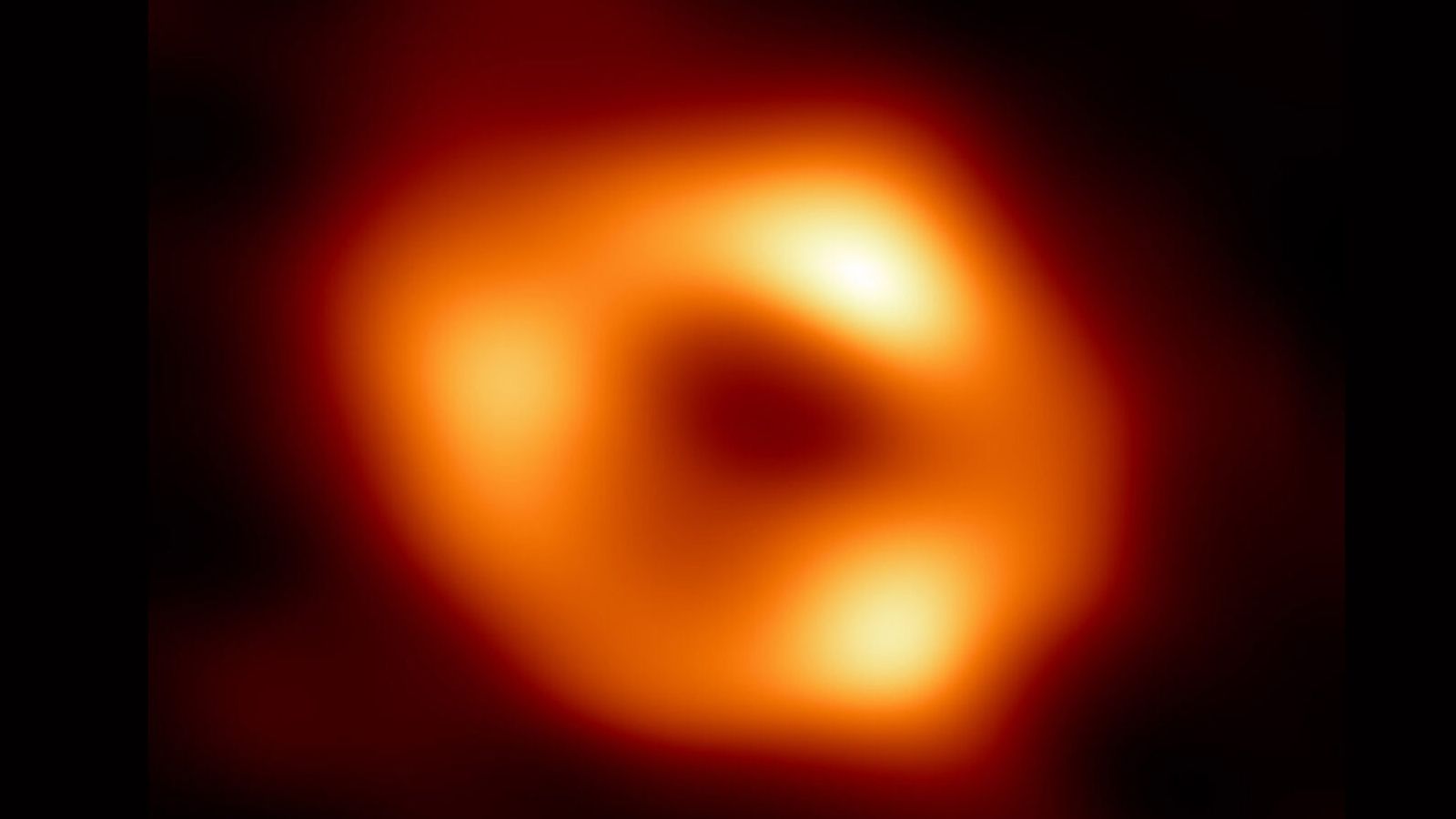 A glowing orange ring over a dark background