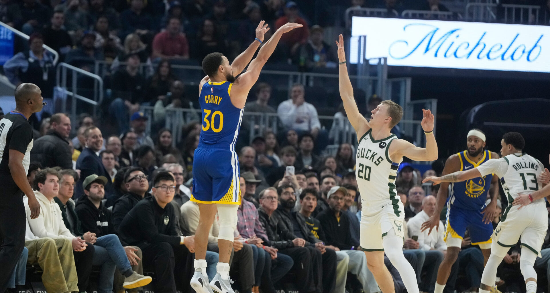 Stephen Curry, Jimmy Butler lead Warriors past Bucks, 120-113
