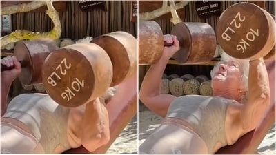 Dr De La Hoz advocates weight lifting for healthy ageing at any age. (Instagram/@doctor.hoz)