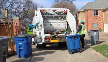 Dallas Sanitation collecting Christmas trees