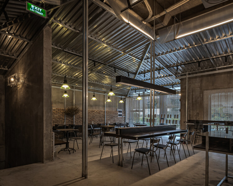 An Mien Lumiere Cafe / xưởng xép - Interior Photography, Dining room, Lighting, Chair, Beam, Glass