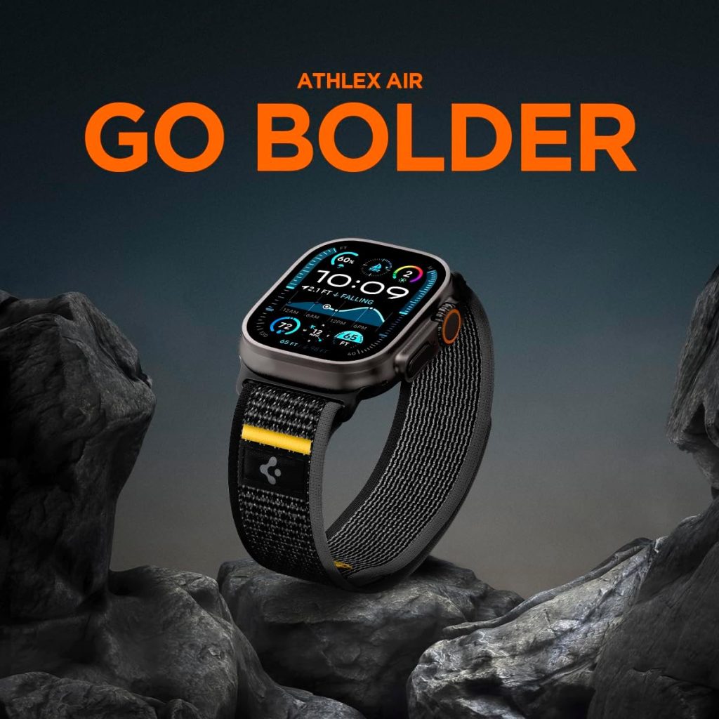 A smart watch on rocks
