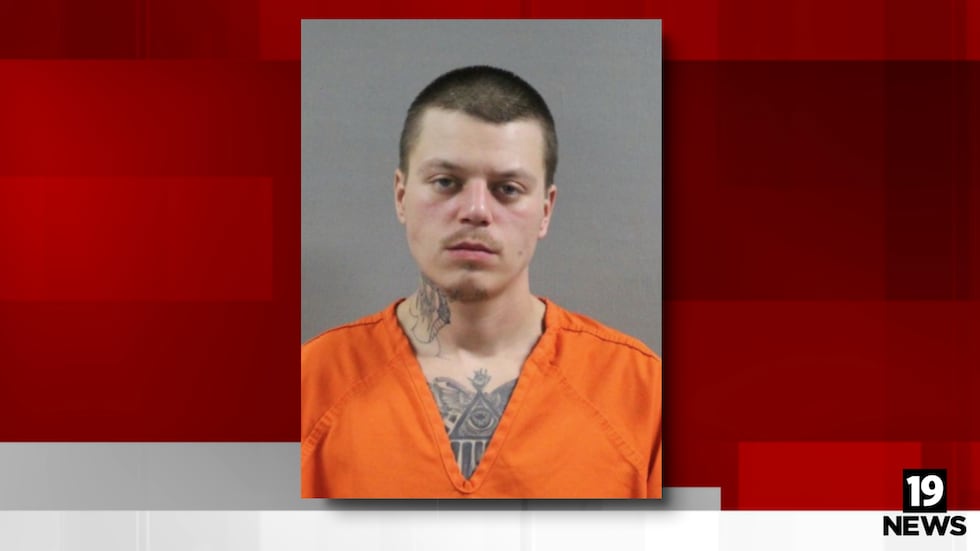 Dyllan Riter, 28, is charged with aggravated robbery, child endangering, failure to comply and...