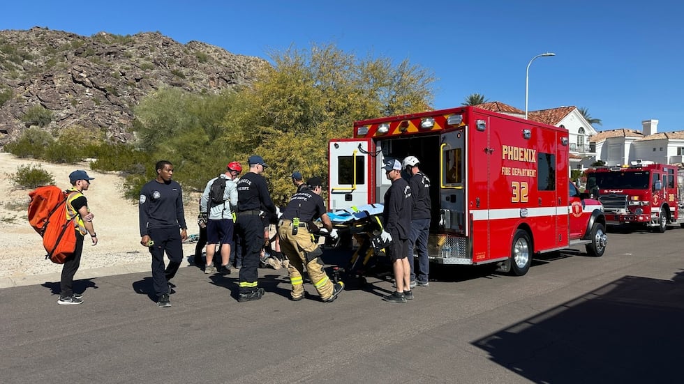 A mountain biker was hurt after crashing on a trail on South Mountain on Saturday morning.