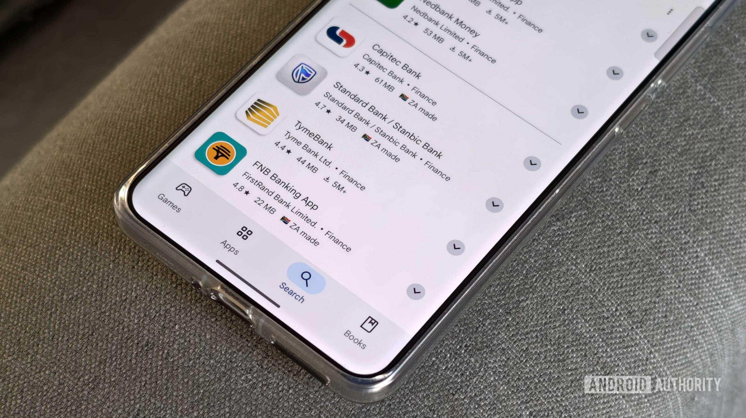 Banking apps on Google Play Store