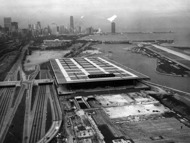 The new McCormick Place at 23rd Street and Lake Michigan opened with the Style Exhibitions show. Photo taken, circa Dec. 22, 1970. (Chicago Tribune historical photo)