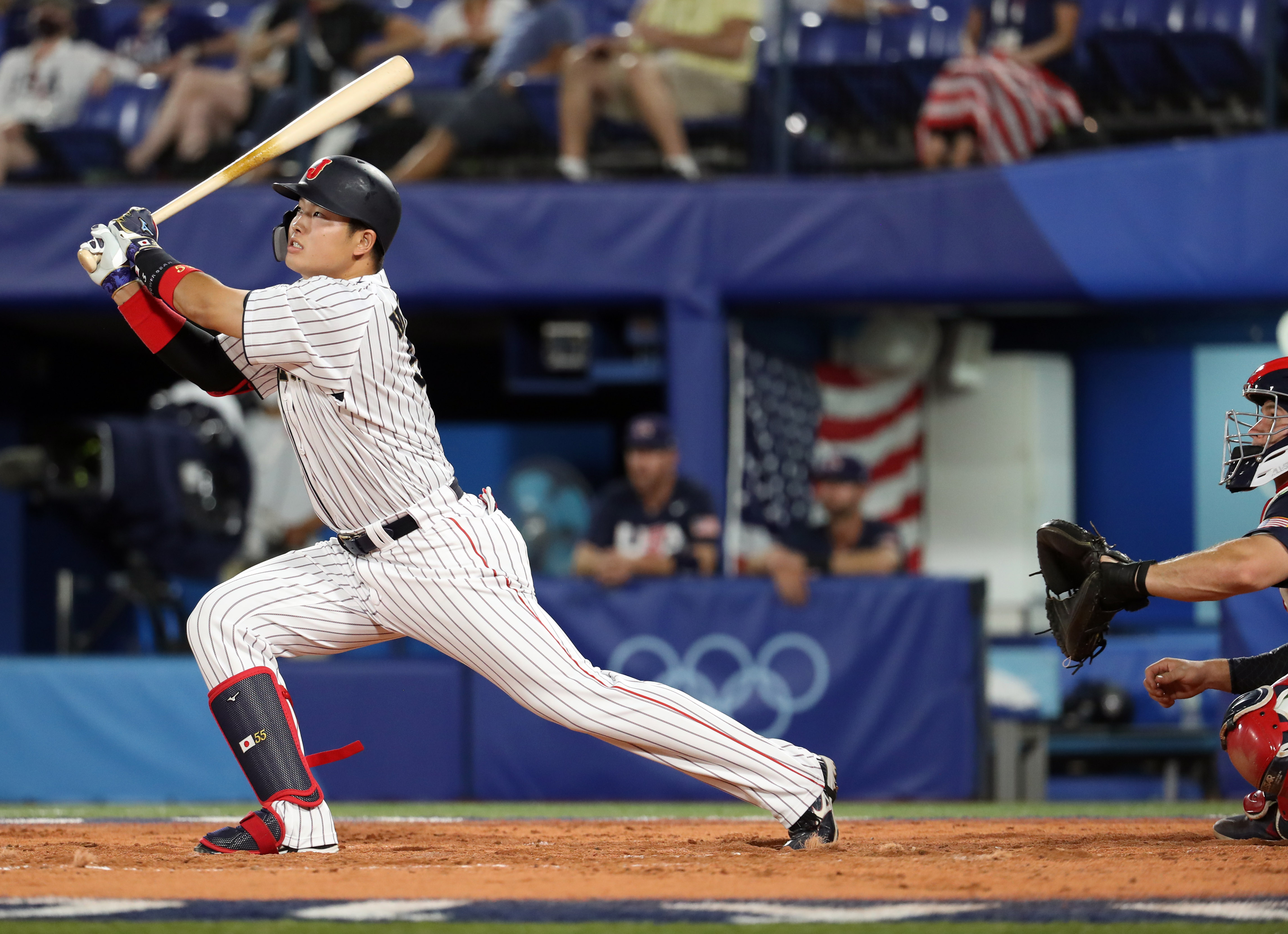 Japan infielder Munetaka Murakami hits a solo home run against...