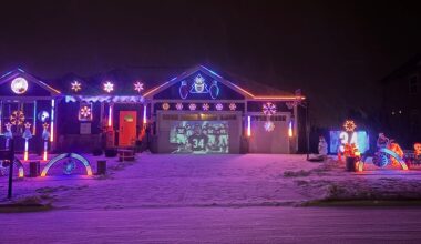 Chicago Bears light show draws fans to Sycamore home