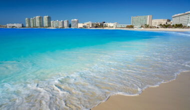 Cancun Forum beach Playa Gaviota Azul in Mexico at Hotel Zone
