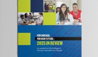 Cover image of Chancellor's annual update report, titled "For Chicago, For Our Future: 2025 in Review"