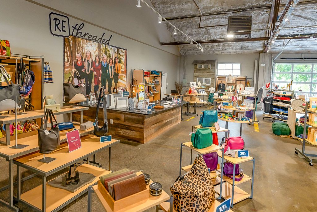 The Rethreaded shop features items made by survivors.