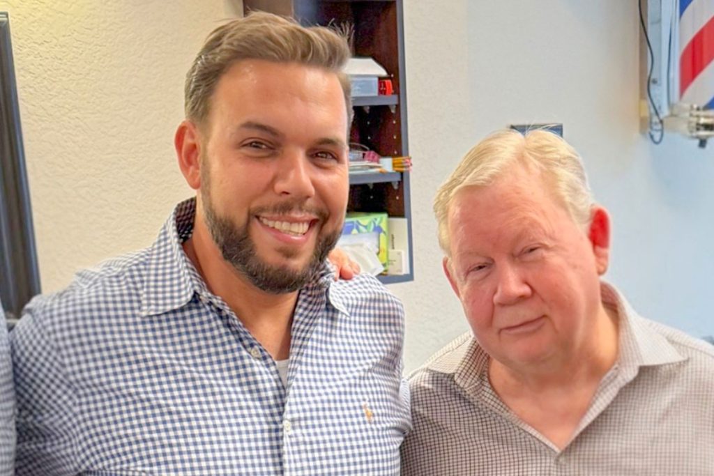 James Garrett Edwards and his father, James Edwards, one of the original two owners of Cliff’s Barber Shop.
