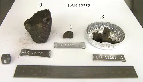Close Up Of Meteorite Lar 12252 Taken In The Lab