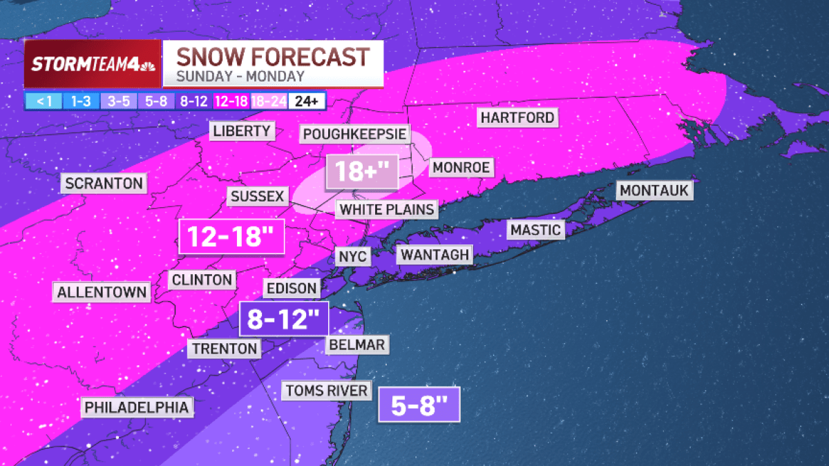Snow forecast for NY rises in new storm prediction – NBC New York
