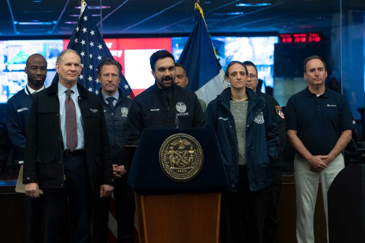 Mayor Zohran Mamdani speaks during a press briefing on the city’s preparations for an upcoming snowstorm at the New York City Emergency Management Department on Friday.