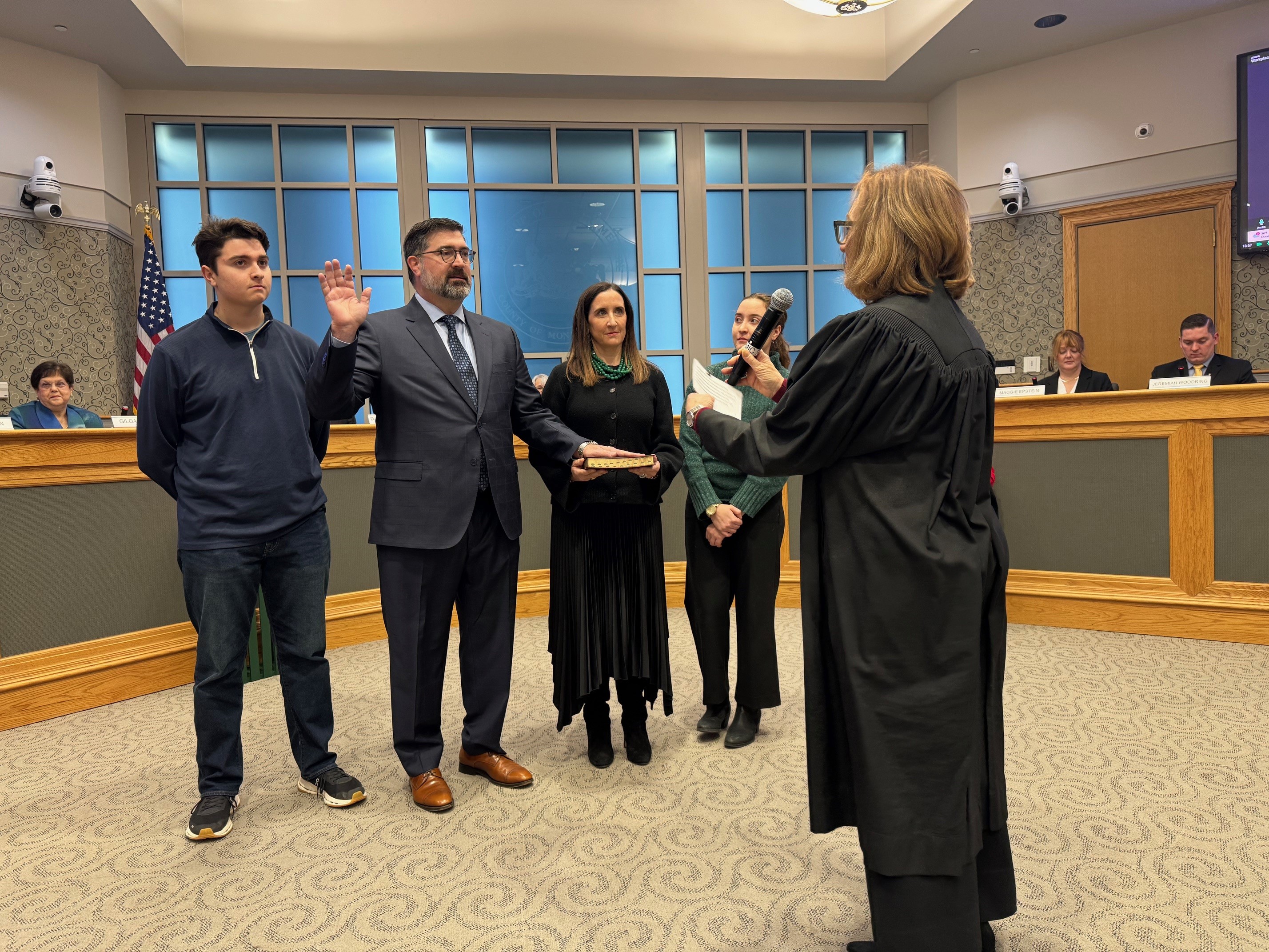 Michael P. Daly being sworn in as Commissioner in Ward...