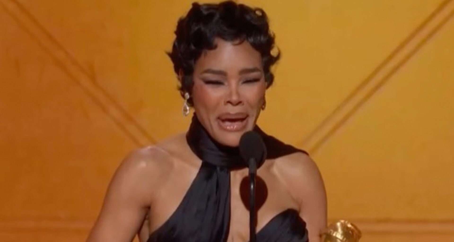 Teyana Taylor breaks down in tears and curses live on stage during chaotic Golden Globes acceptance speech