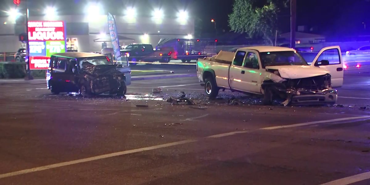 2 adults, 2 children hospitalized after crash in south Phoenix