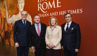 Gary Tinterow, Ambassador Tilman Fertitta, Ann Duncan, Ambassador Marco Peronaci at the Museum of Fine Arts, Houston cocktail reception saluting the 'Art and Life in Imperial Rome' exhibition (Photo by Johnny Than/Catchlight Group)