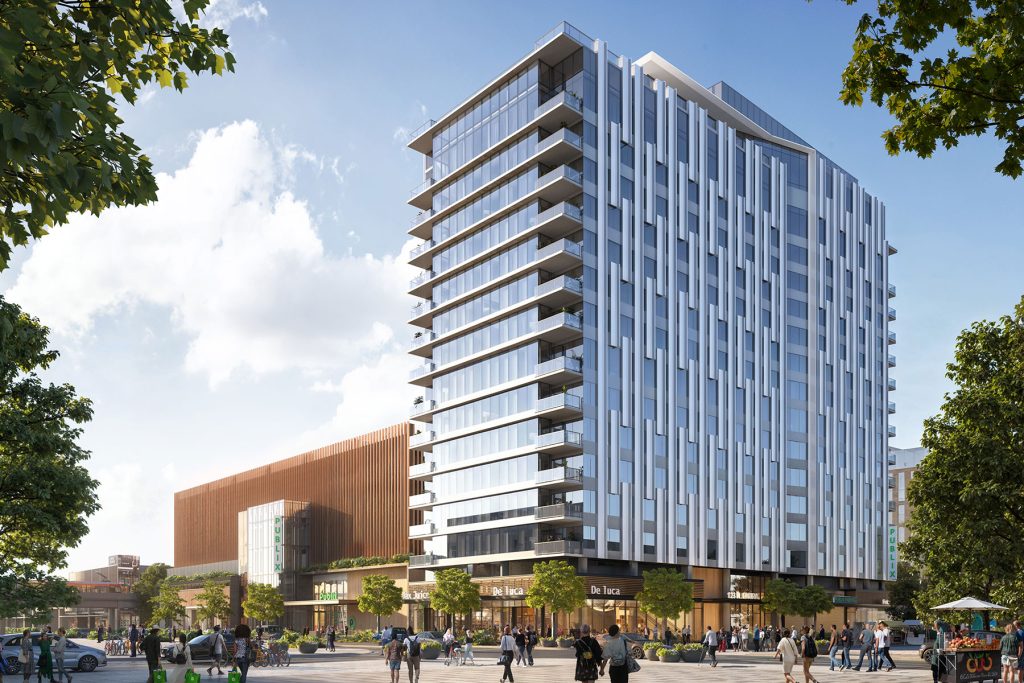 Renderings reflect the vision for the N7 Block which features a 15-story high rise and a ground floor, Publix-anchored retail experience.