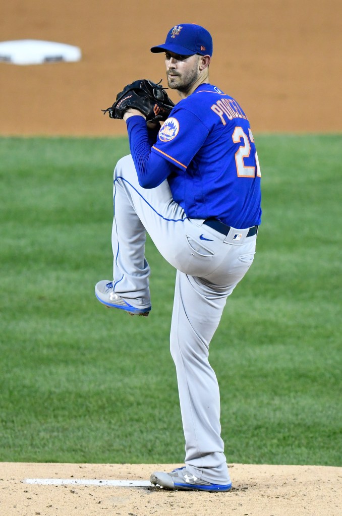 Rick Porcello #22 of the New York Mets pitches against the Washington Nationals during game 2 of a double header at Nationals Park on September 26, 2020 in Washington, DC. 