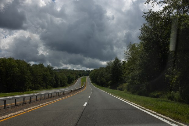 A landscape view of the Taconic Parkway, looking southbound, as it winds its way through the rural landscape between the Hudson River Valley and the Catskills in 2023. (Photo by Andrew Lichtenstein/Corbis via Getty Images)