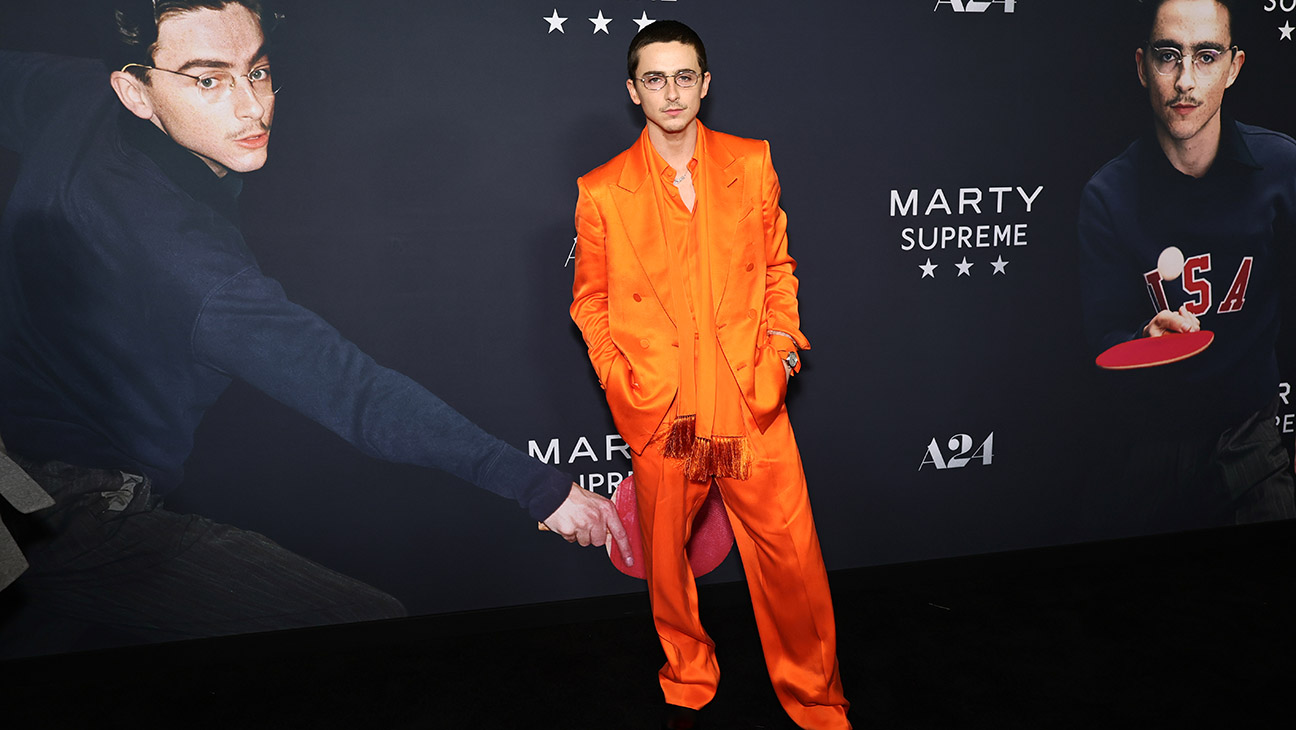 Timothée Chalamet attends A24's Marty Supreme New York Premiere on December 16, 2025 in New York City.