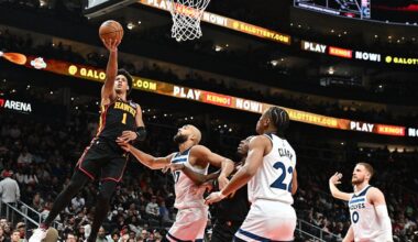 Anthony Edwards leaves Timberwolves-Hawks early as Hawks win sans Trae Young