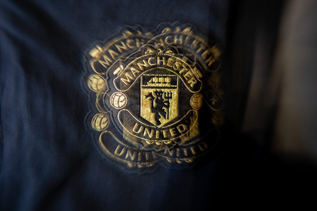 General View of the Manchester United badge in the home dressing room prior to the Premier League match between Manchester United and Manchester City at Old Trafford on January 17, 2026 in Manchester, United Kingdom.