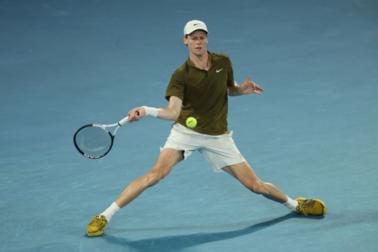 Jannik Sinner in defeat to Novak Djokovic at the Australian Open tennis