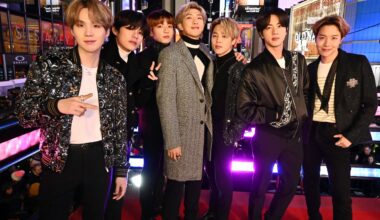 NEW YORK, NEW YORK - DECEMBER 31: BTS attend Dick Clark