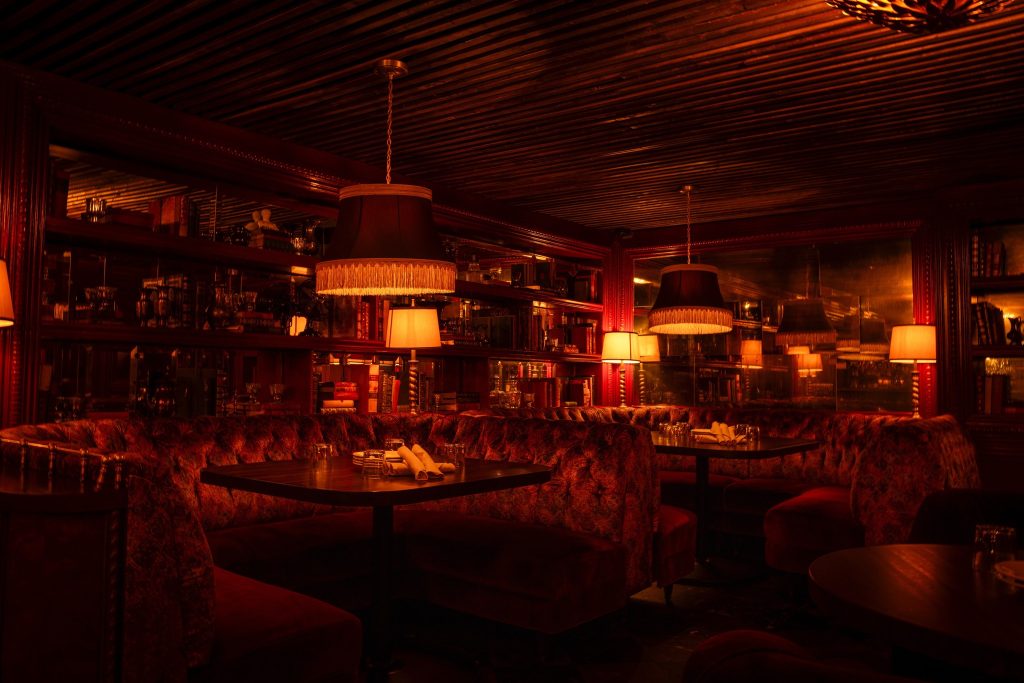The dining room at Gilt Bar, one of Uncanned Music's early clients.