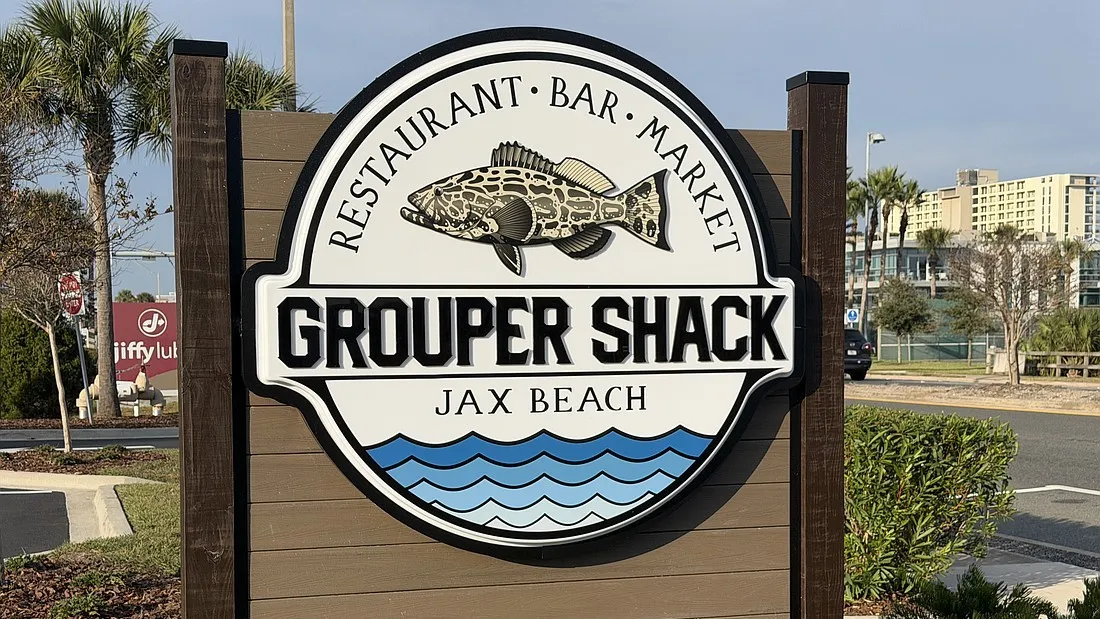 The sign in front of Grouper Shack.