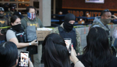 protesters film ice agents