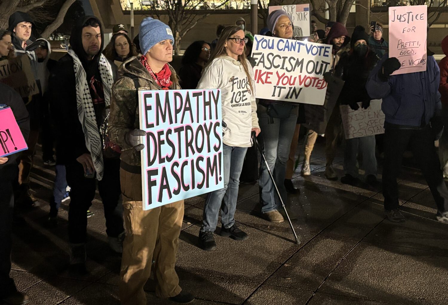 Dallas Protesters Rally at City Hall Against ICE Operations