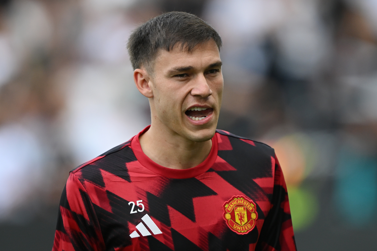 Manuel Ugarte on the touchline.