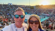 Ken Hanscom and his wife as spectators at the Olympics.
