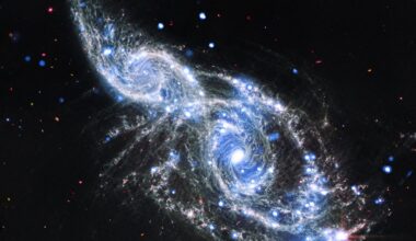 New composite image of IC 2163 and NGC 2207 (Credit: X-ray: NASA/CXC/SAO; Infrared: NASA/ESA/CSA/STScI/Webb; Image Processing: NASA/CXC/SAO/L. Frattare)