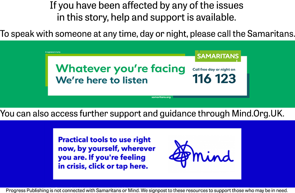 In-article banner Mental Health signpost Samaritans and Mind Jan 26