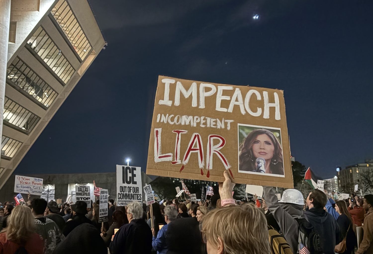 ICE protesters with signs