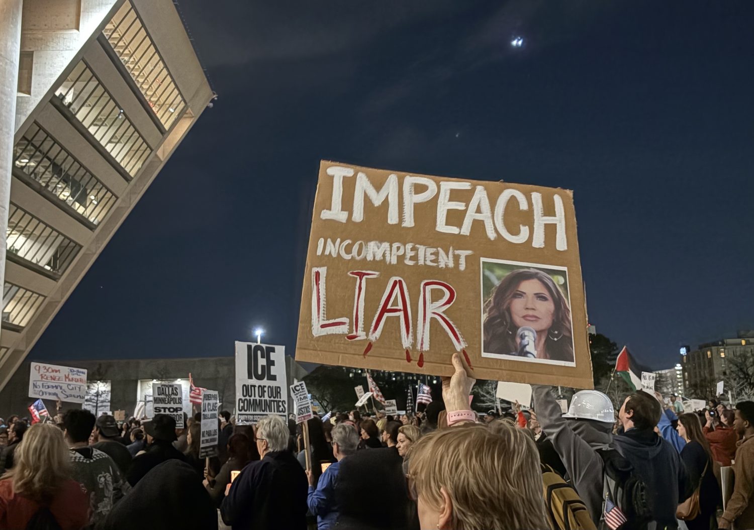 ICE protesters with signs